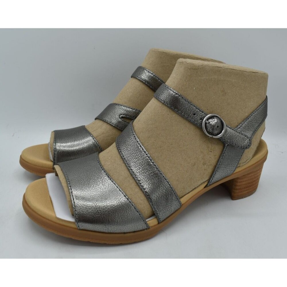 Dansko EU 41 US 10.5-11 Tansy Metallic Gunmetal Strappy Open Toe Leather Sandals